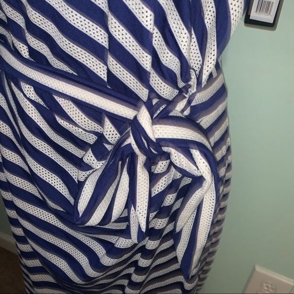 Guess Haley Dress Blue & Ivory Stripes NWT Size 12 - Picture 4 of 15